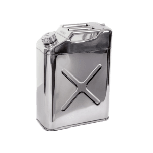 Stainless Steel 20 LTR. Chorme Jerry Can inbuilt Spout with Shiny Mirror Finish for Generators, Jeeps and Other Vehicles