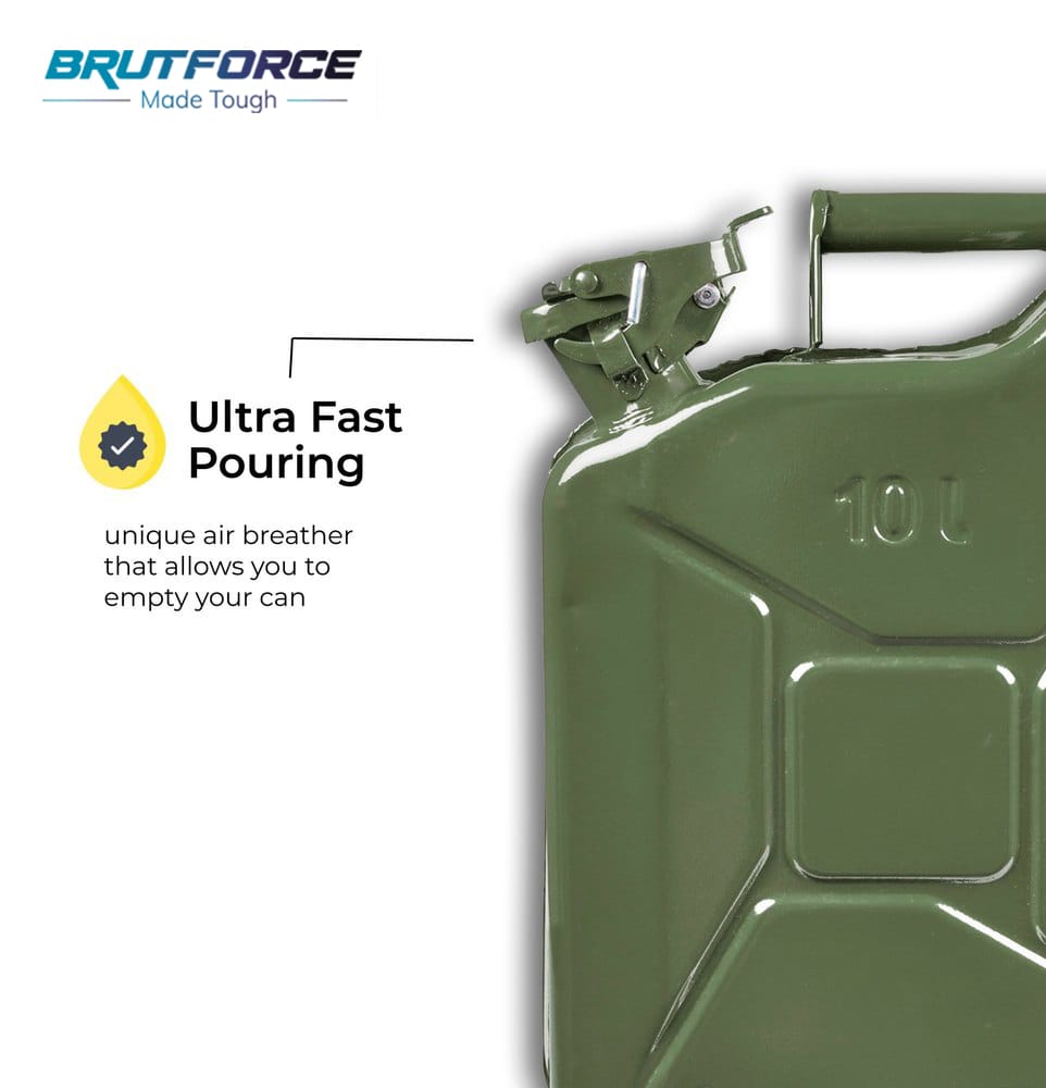 BRUTFORCE Metal Jerry Can 10L