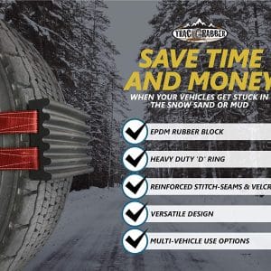 Trac-Grabber – Snow, Mud and Sand Tire Traction Device, Set of 2 – for Wide Track or Super Single Trucks, A Snow Traction Mat Alternative – Get Unstuck