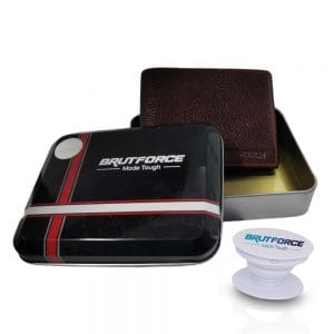 Brutforce Mens Leather 1 Fold Wallet With Brutforce Mobile Popup (BFW003)