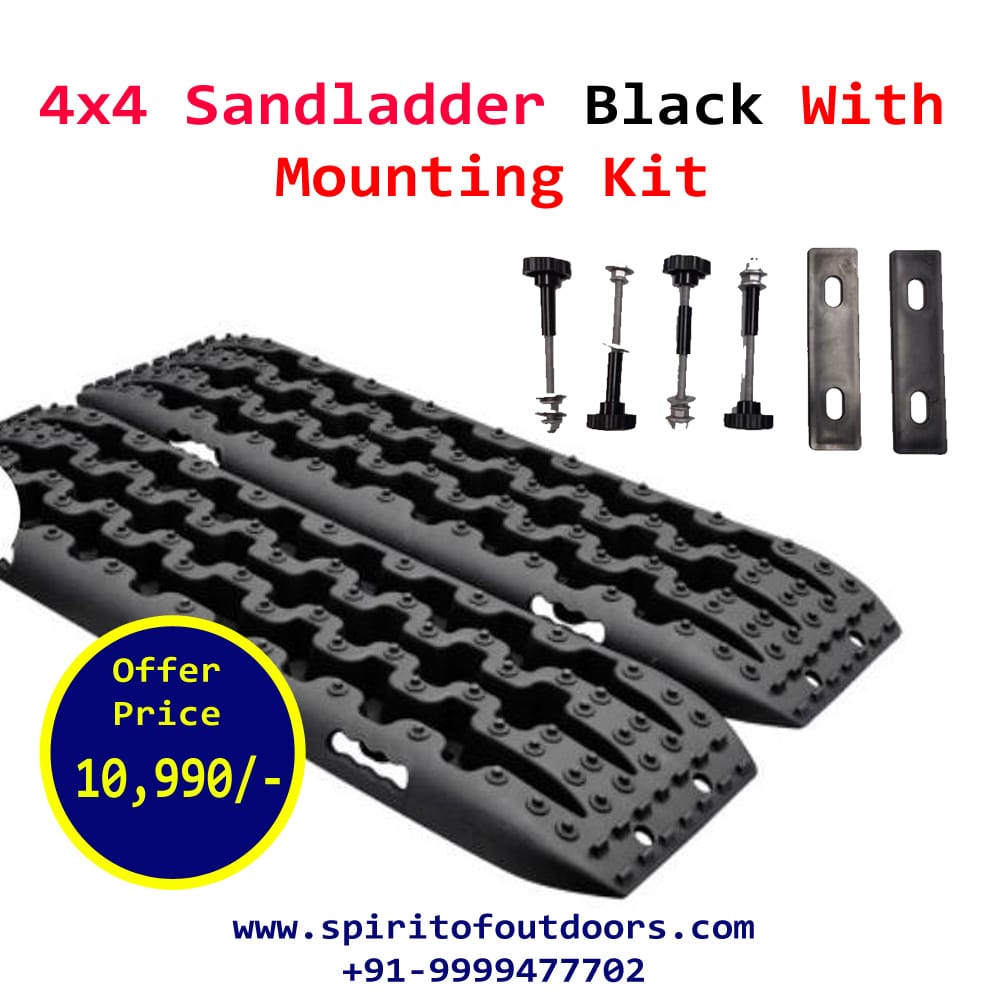 Black Color 4×4 Traction Mat Sand Ladder With Mounting Bracket.
